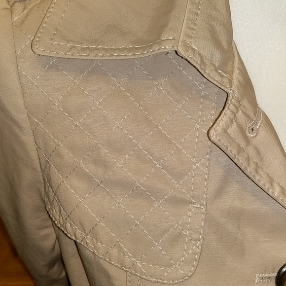 DKNY Khaki Lined Trench Coat (Short) Belted sz S - Picture 5 of 8